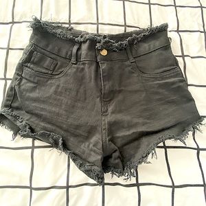 Black jean shorts